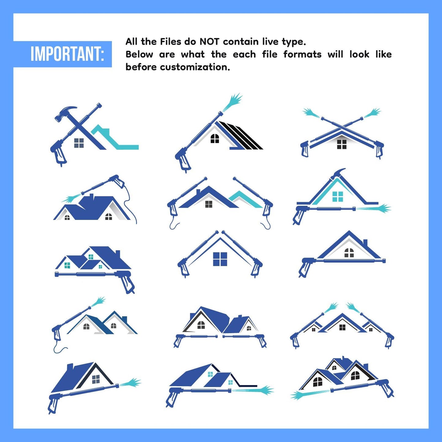 45 Pressure Washing Logo Bundle for Small Business