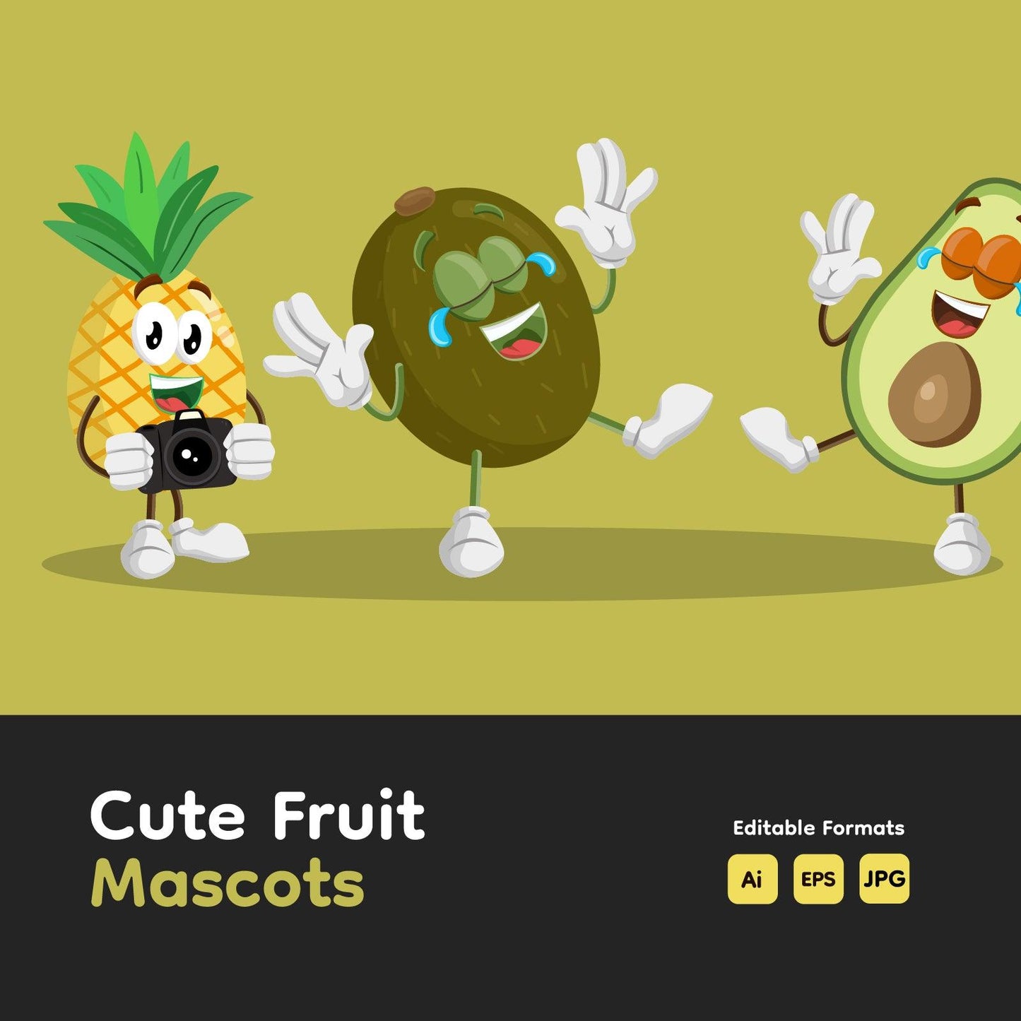 Cute Fruit Mascots Bundle - Volume 3