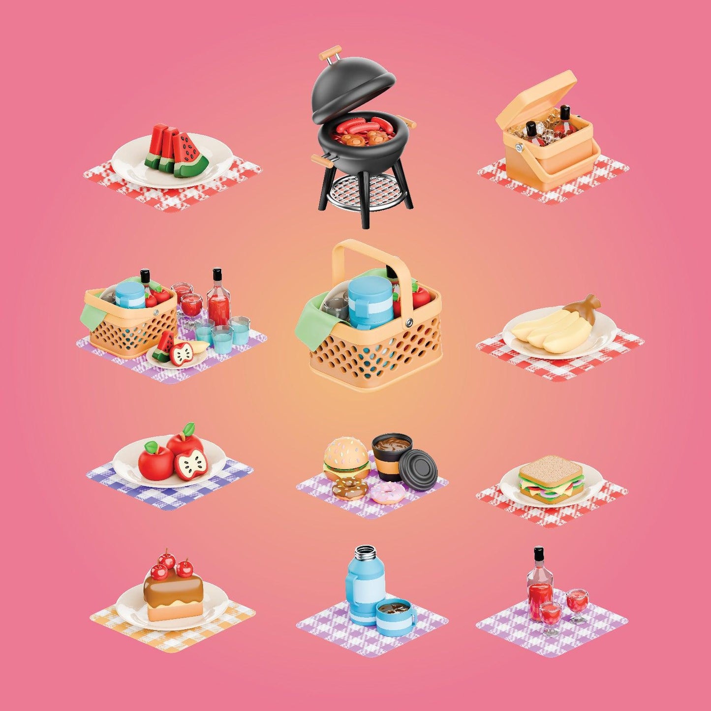 Picnic 3d Icons Pack