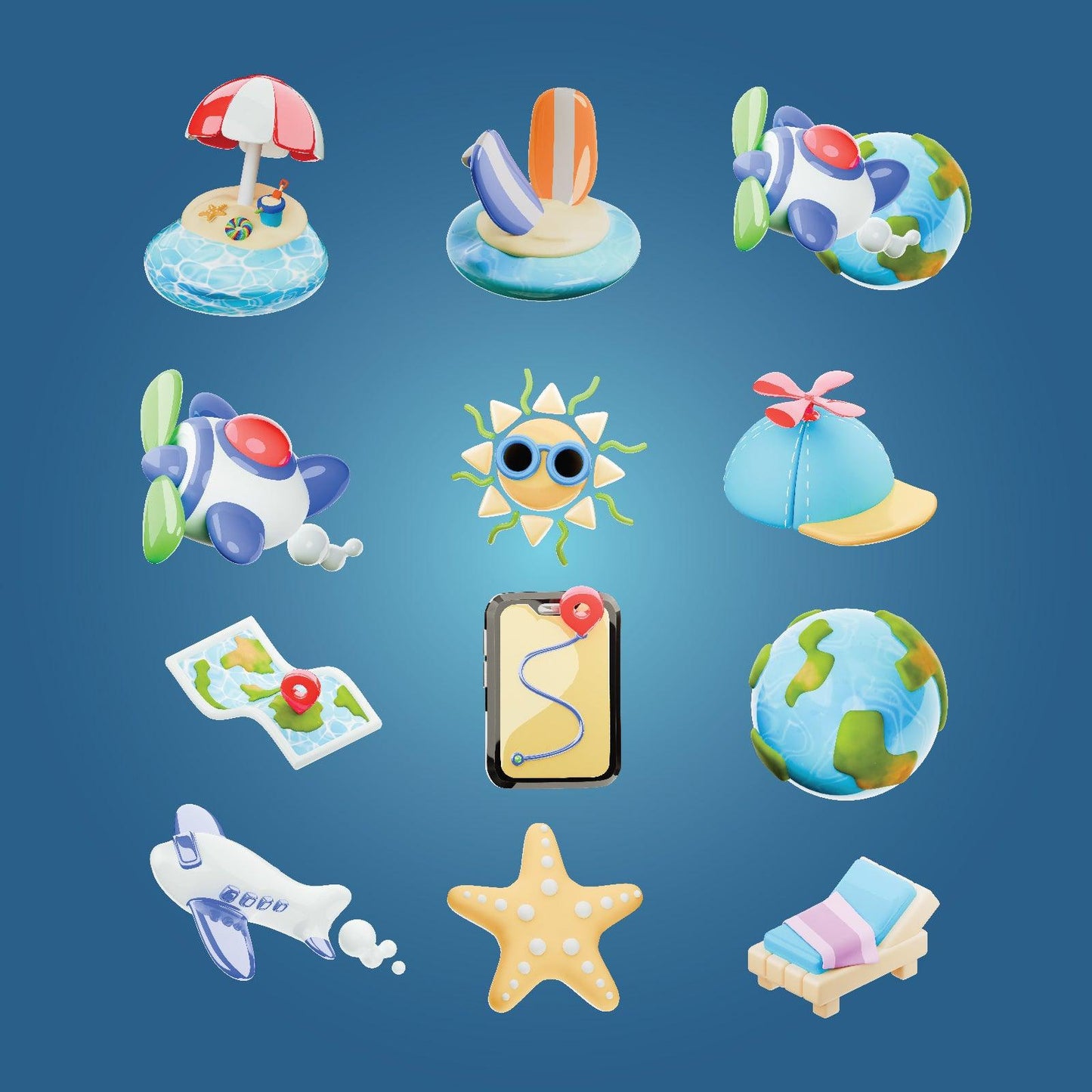 Holiday Summer 3d Icons