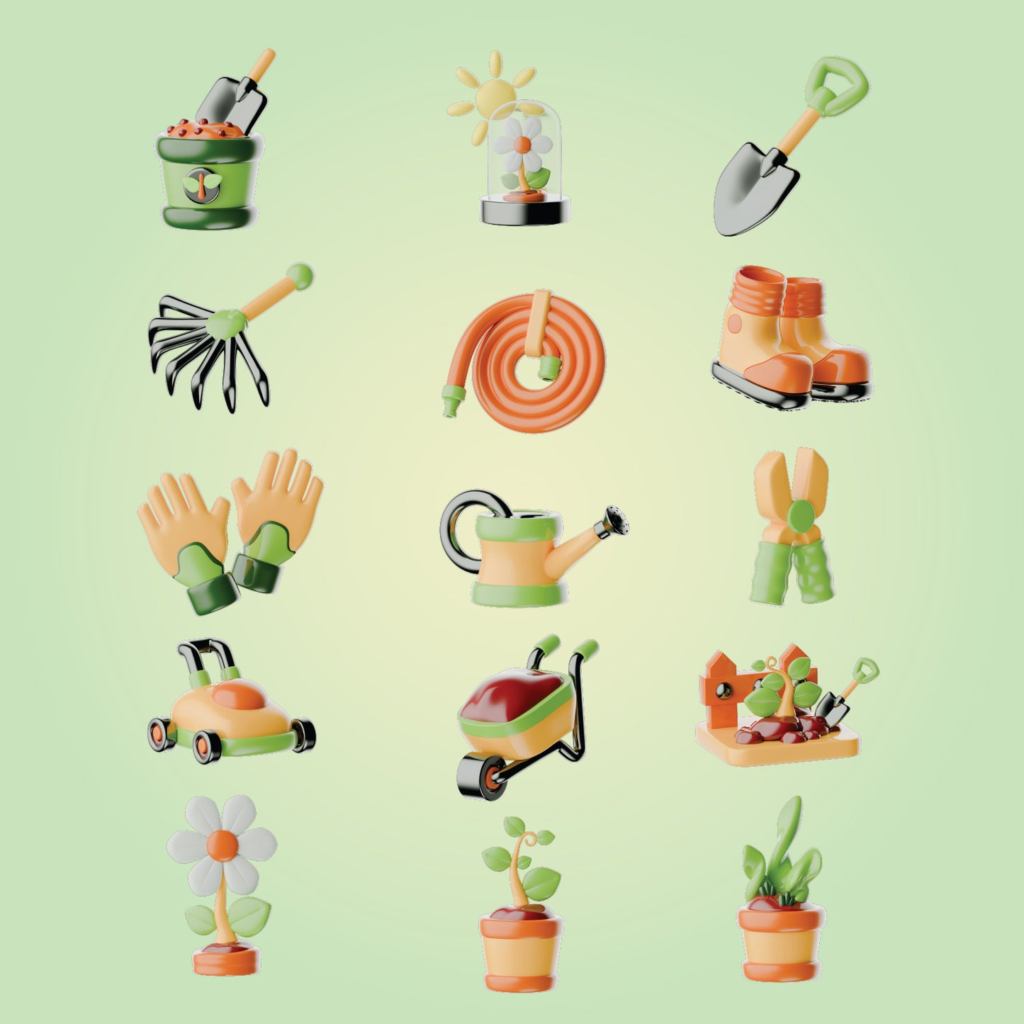 Lawn Care 3d Icons Pack for UI/UX