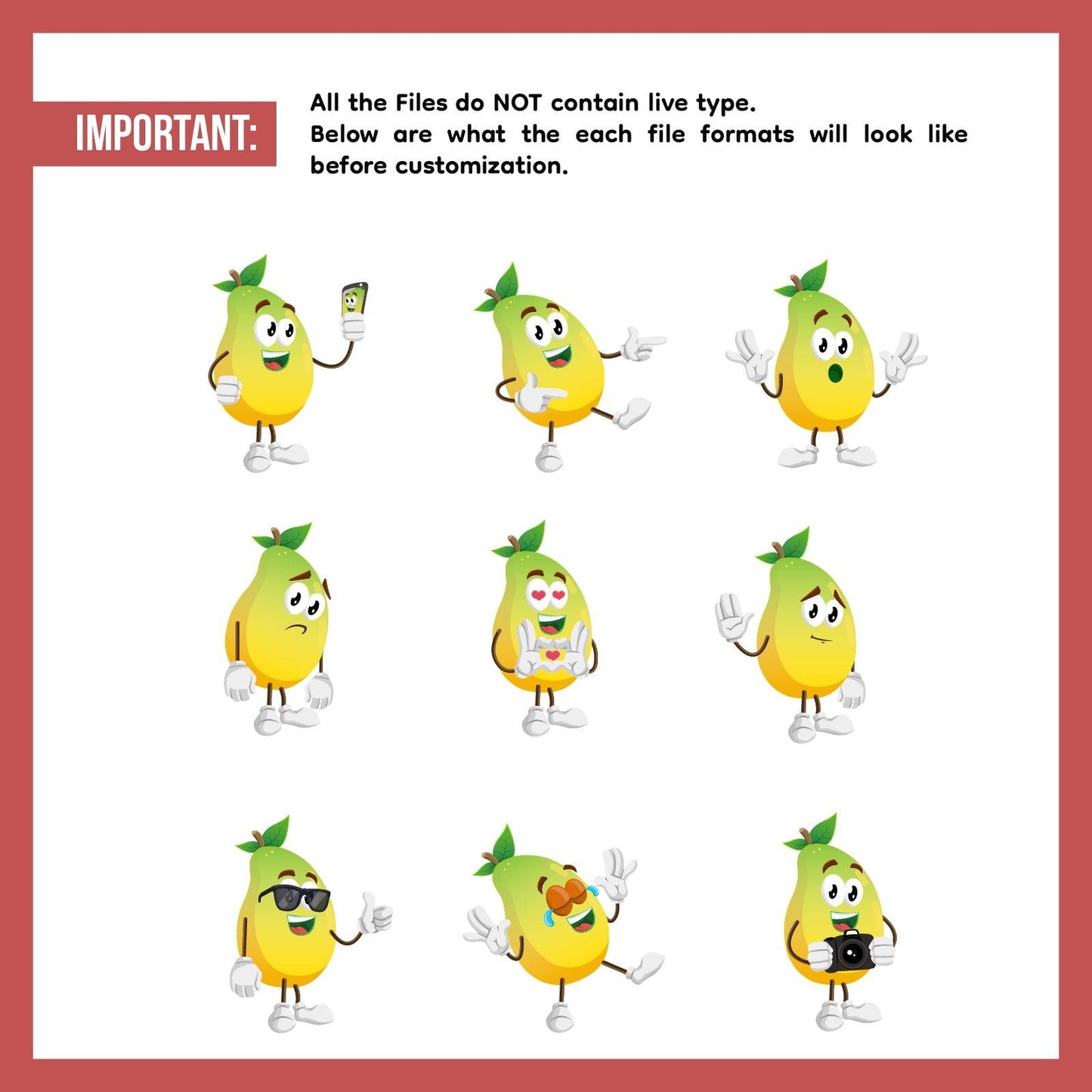 Cute Fruit Mascots Bundle - Volume 2