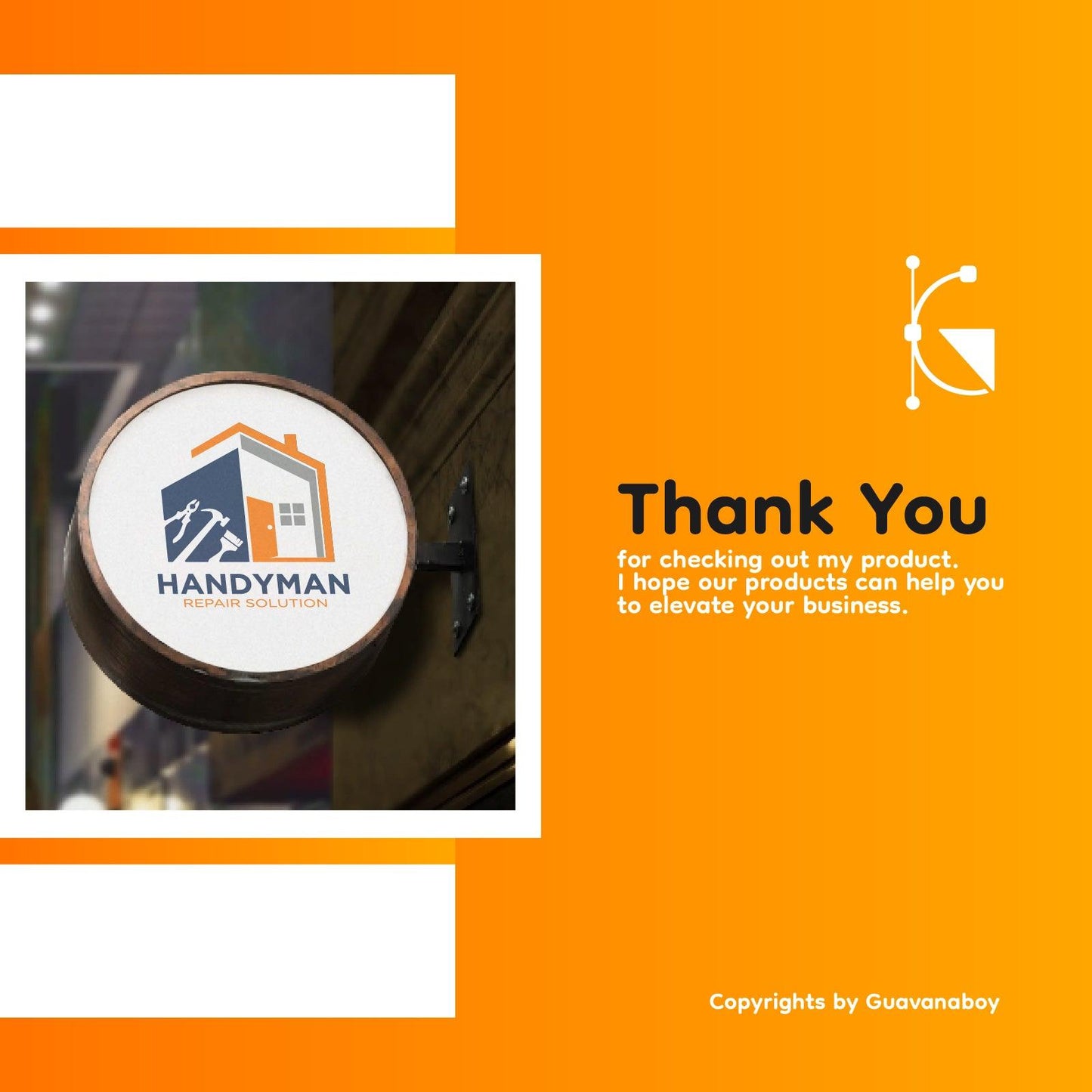 Handyman House Repair Logo for Small Business