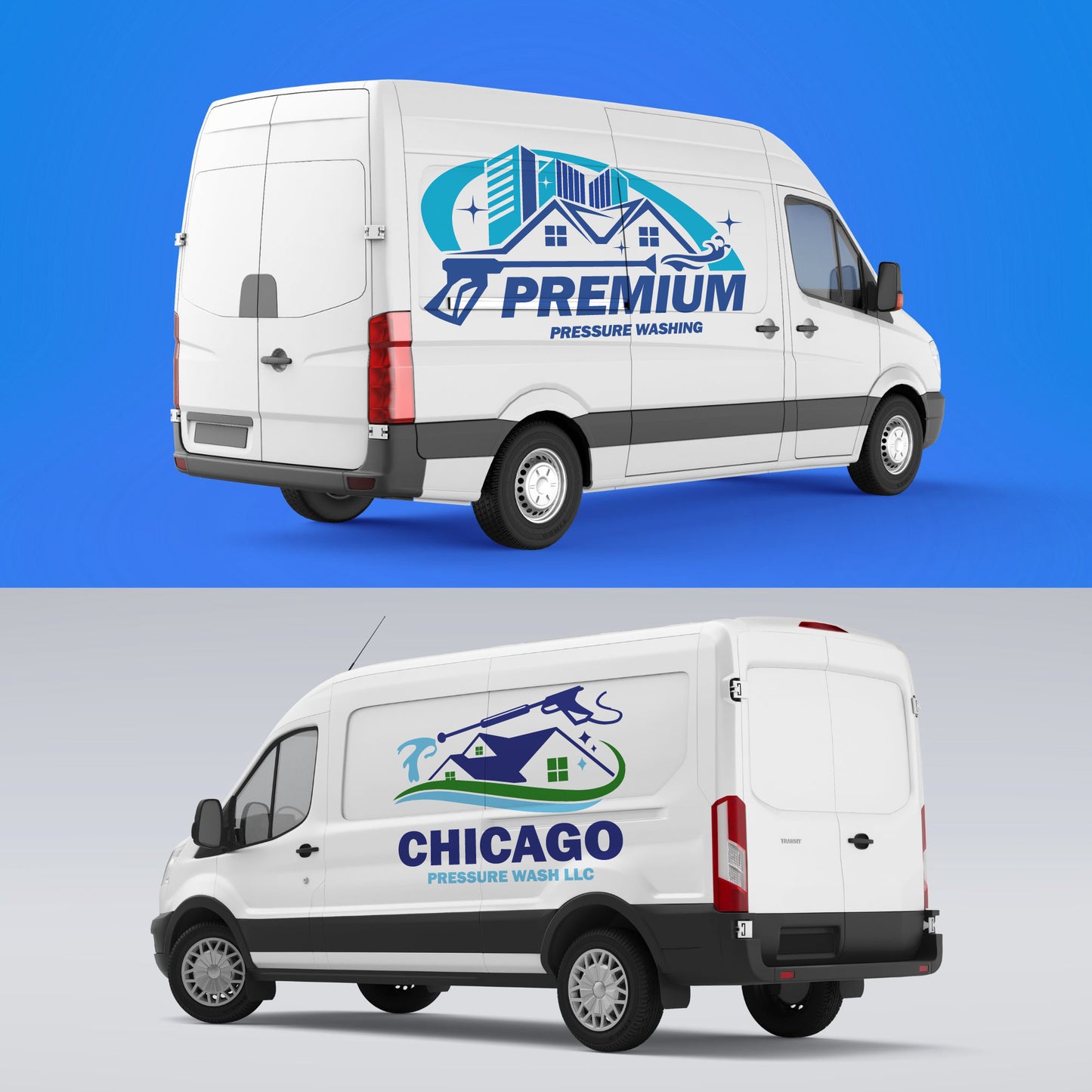 45 Pressure Washing Logo Bundle for Small Business