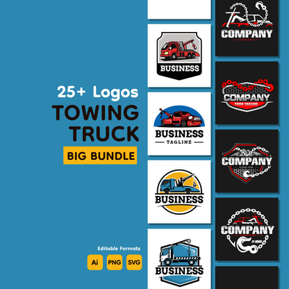 Towing Truck Service Logo Bundle