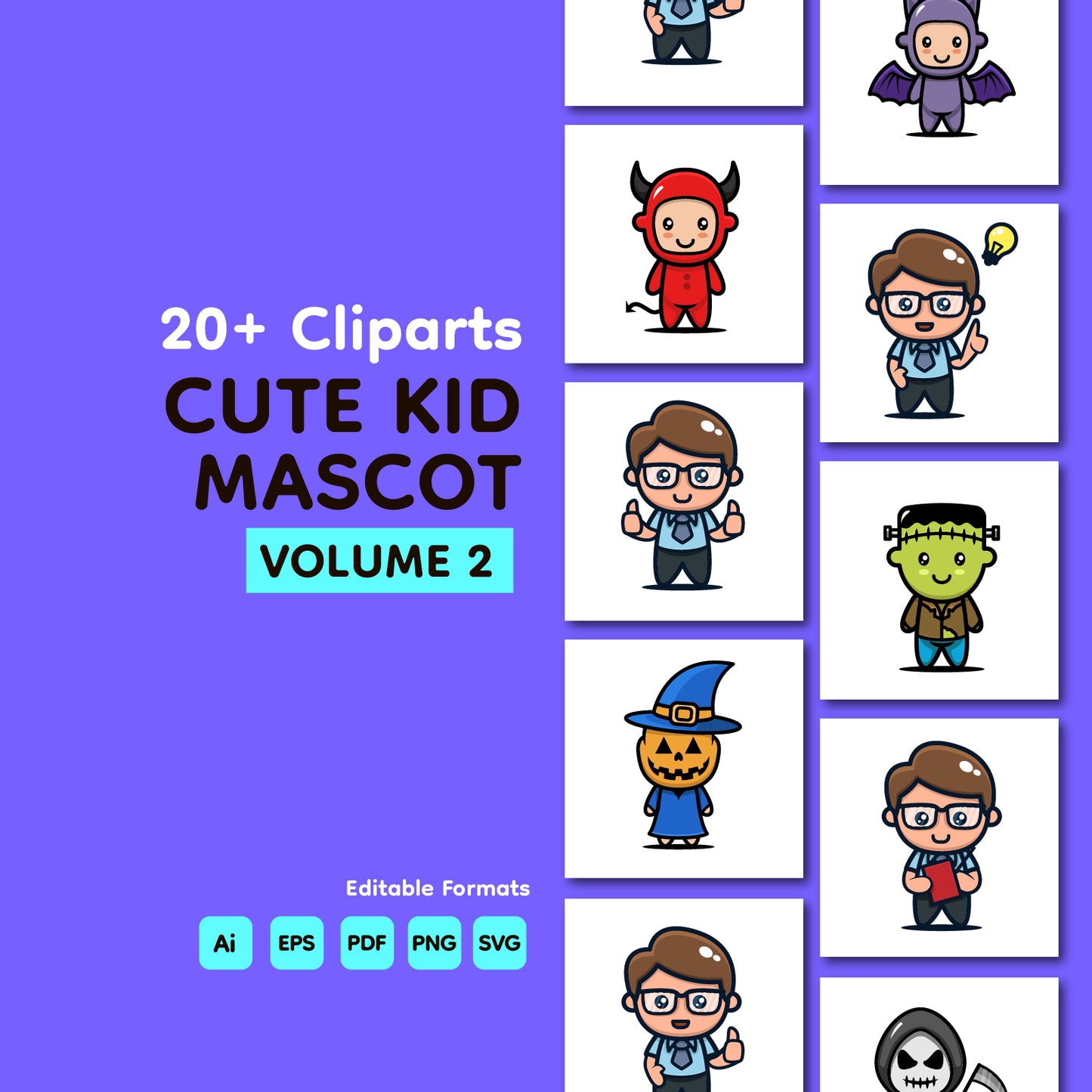 Cute Kids Mascots - Volume 2