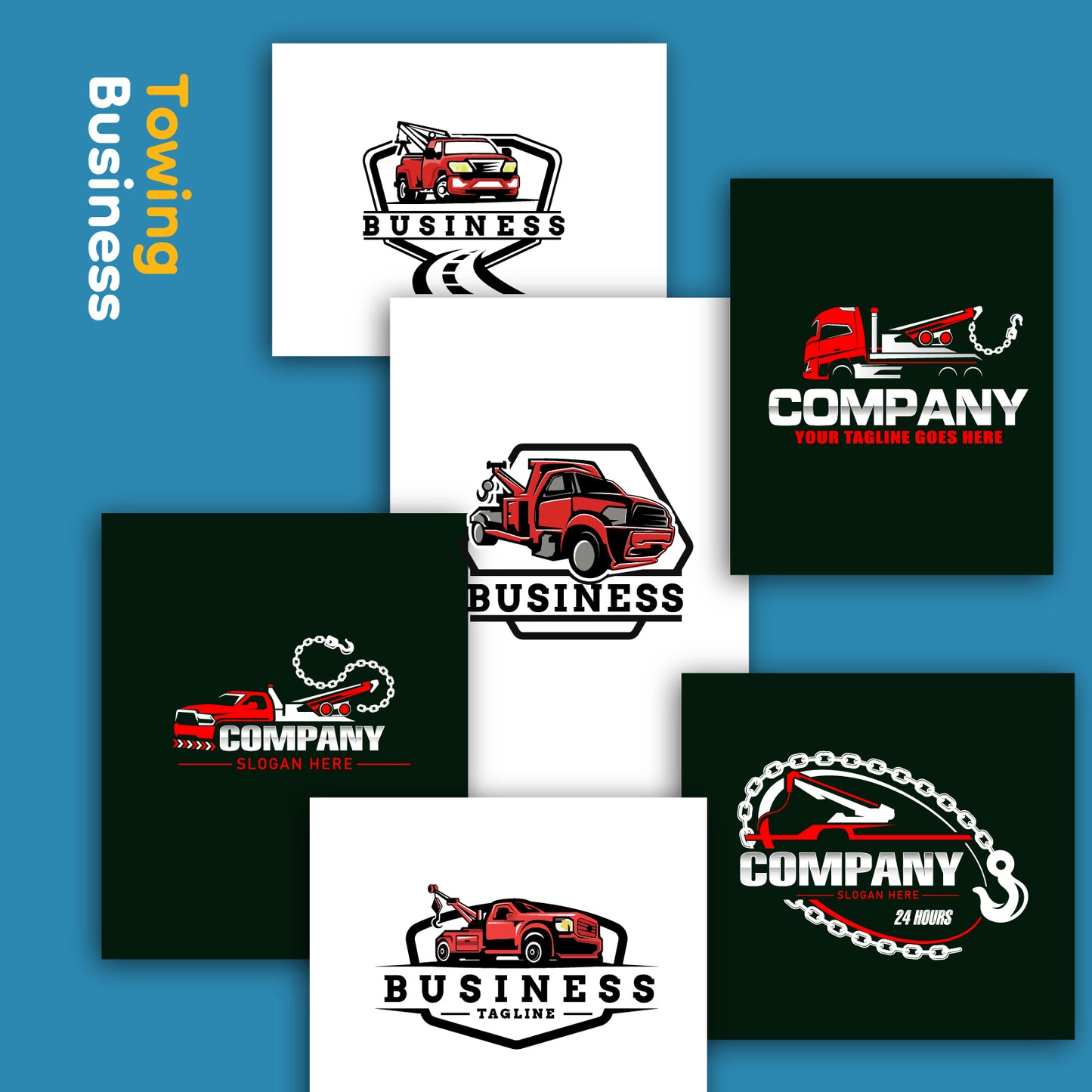 Towing Truck Service Logo Bundle