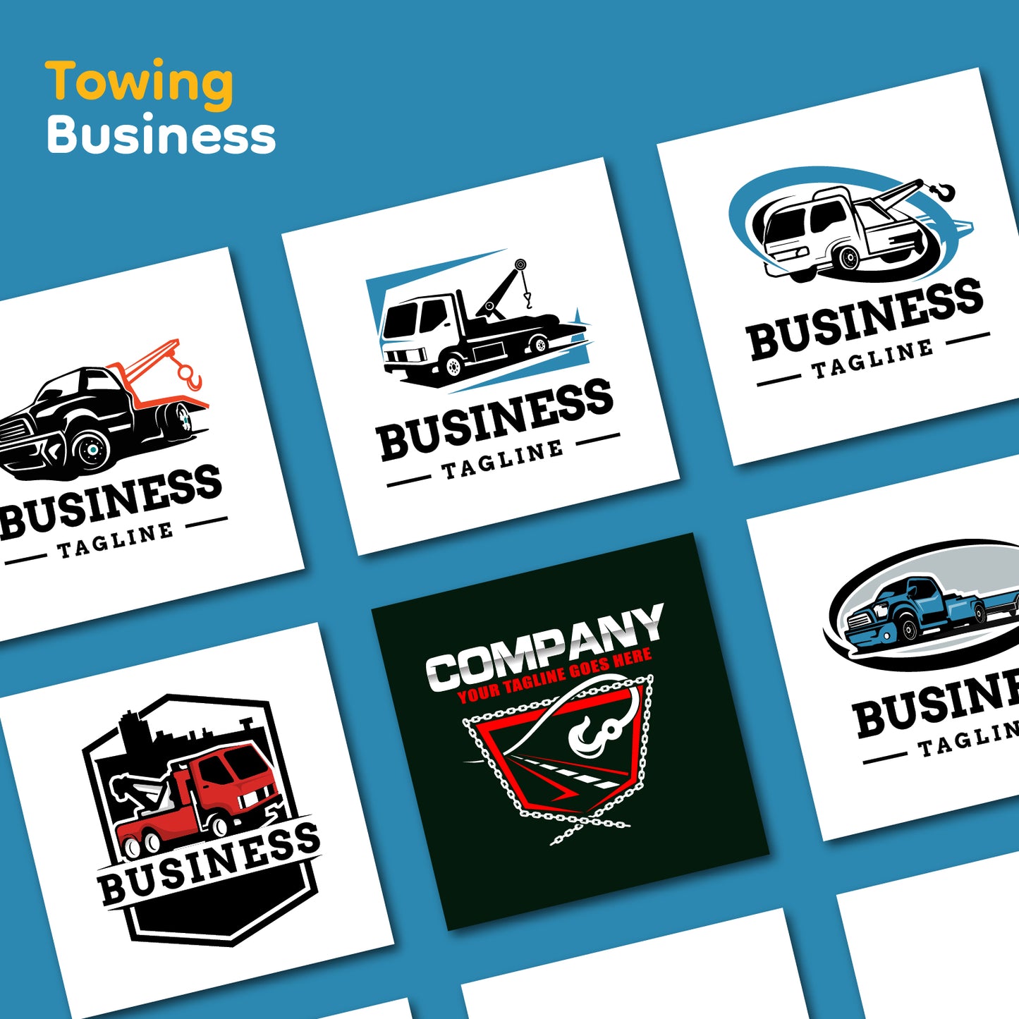 Towing Truck Service Logo Bundle