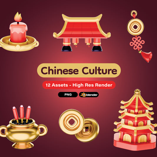 Chinese Culture 3d Icons Pack