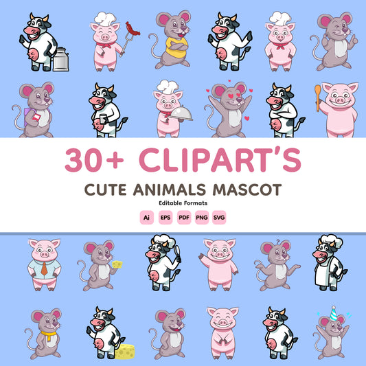 Cute Animal Mascots Bundle