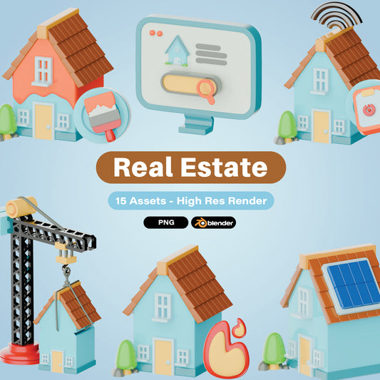 Real Estate 3d Icons Pack for UI/UX