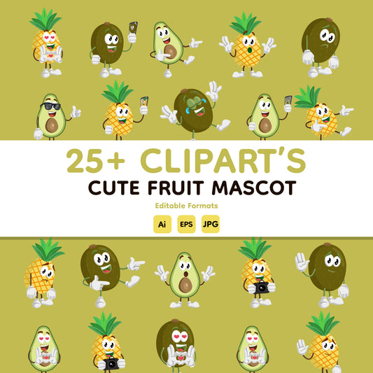 Cute Fruit Mascots Bundle - Volume 3