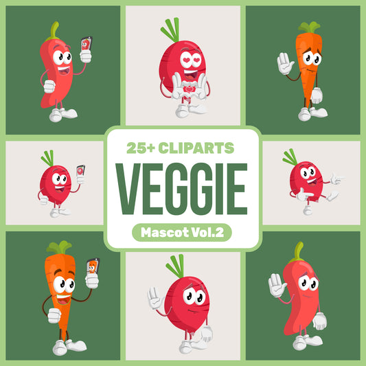 Cute Veggie Mascot Bundle Volume 2