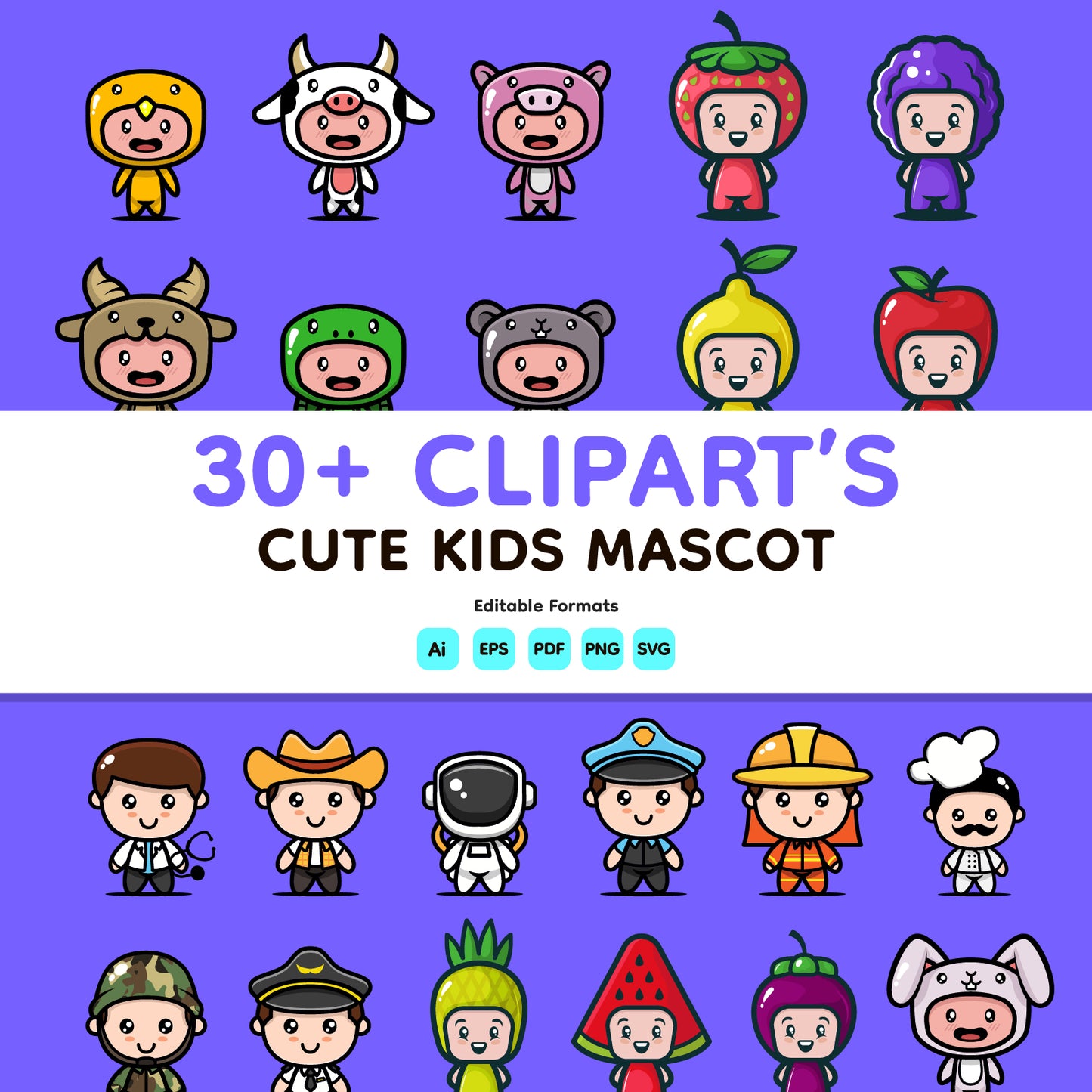 Cute Kids Mascots - Volume 1