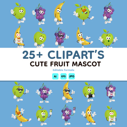 Cute Fruit Mascots Bundle - Volume 1