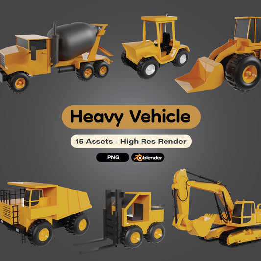 Construction Heavy Vehicle 3d Icons