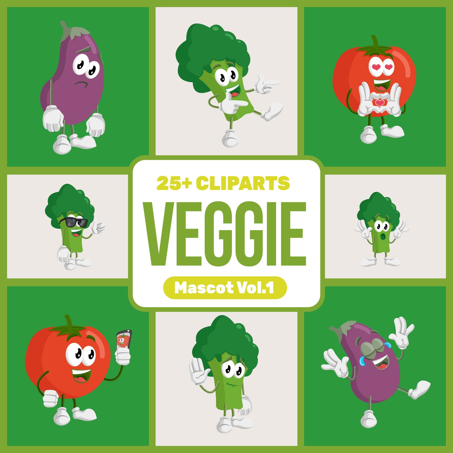 Cute Veggie Mascot Bundle Volume 1