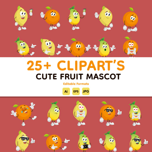 Cute Fruit Mascots Bundle - Volume 2