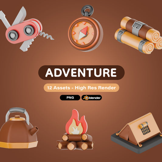 Camping Adventure 3d Icons Pack