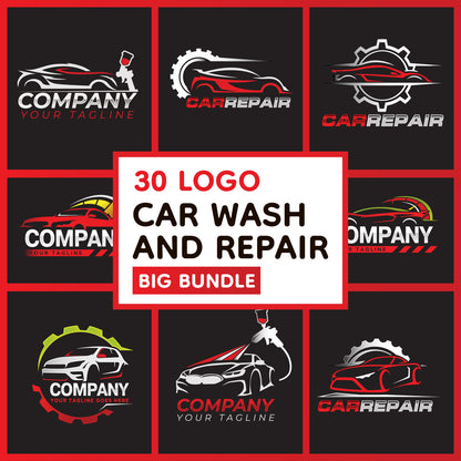 Car Washing and Detailing Logo Bundle