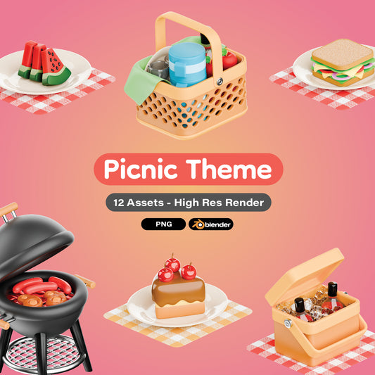 Picnic 3d Icons Pack