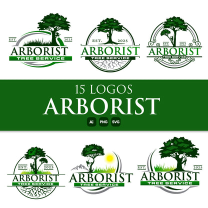 Arborist Tree Cutting Services Logo Bundle