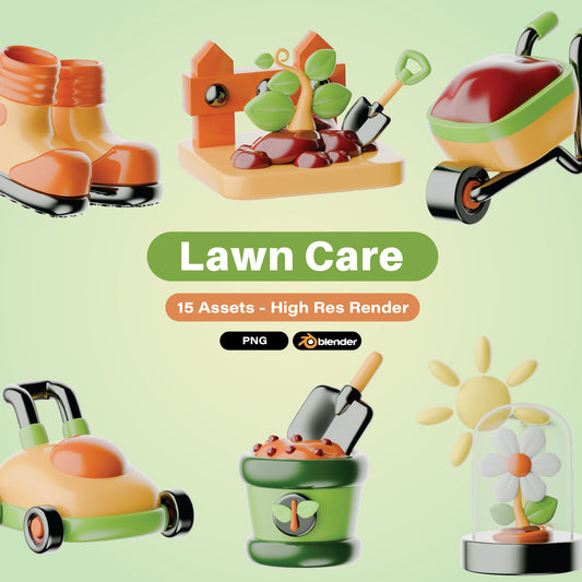 Lawn Care 3d Icons Pack for UI/UX