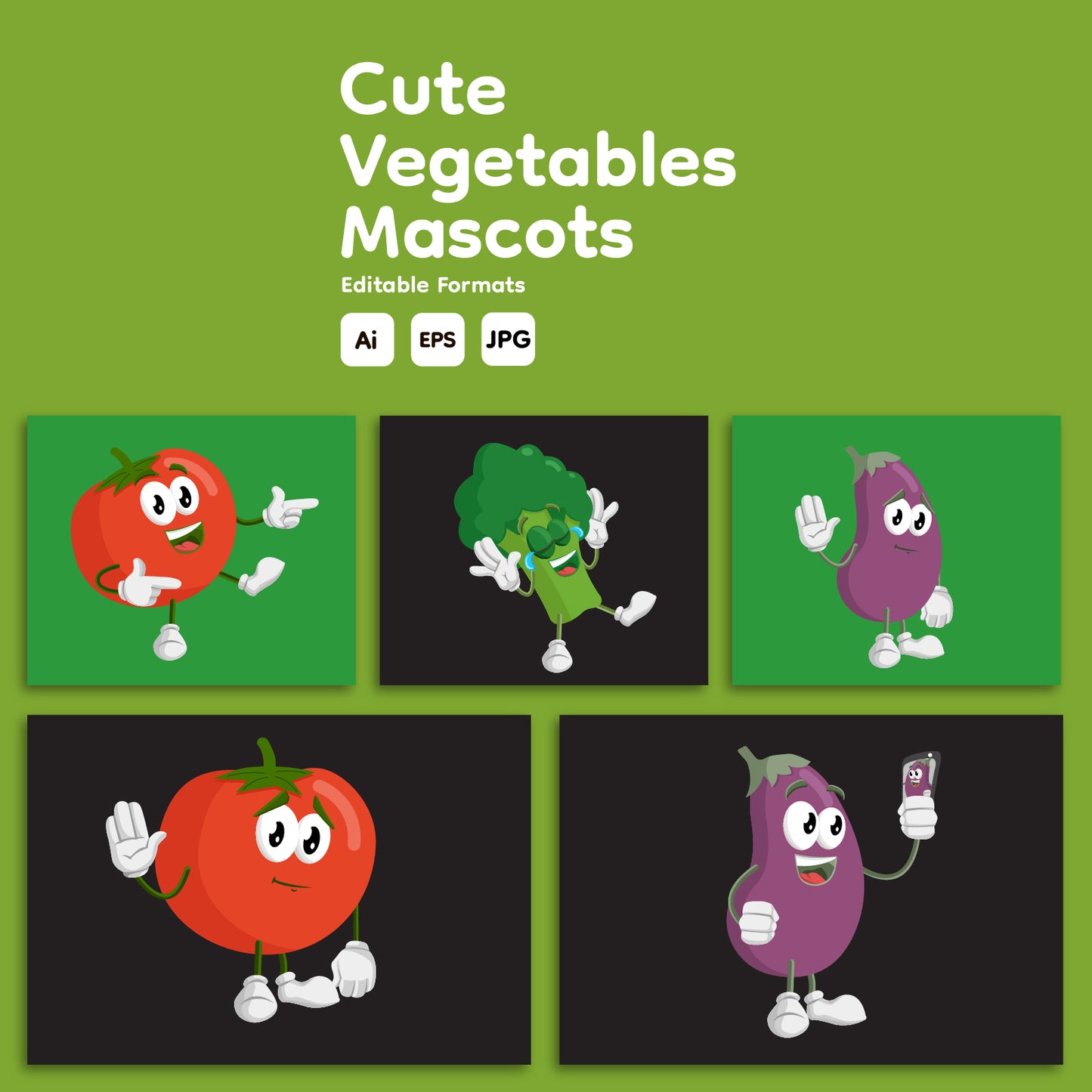 Cute Veggie Mascot Bundle Volume 1