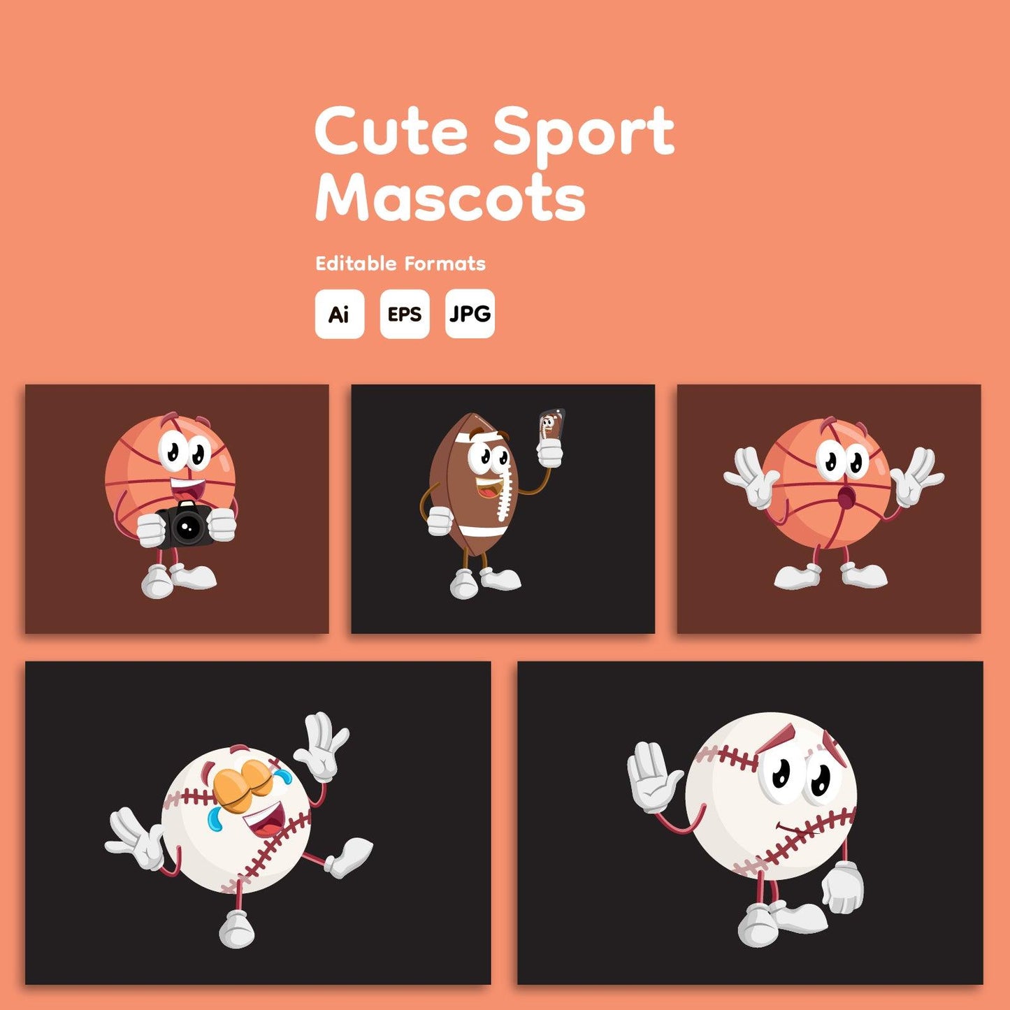 Cute Sport Mascot Bundle Vol. 1