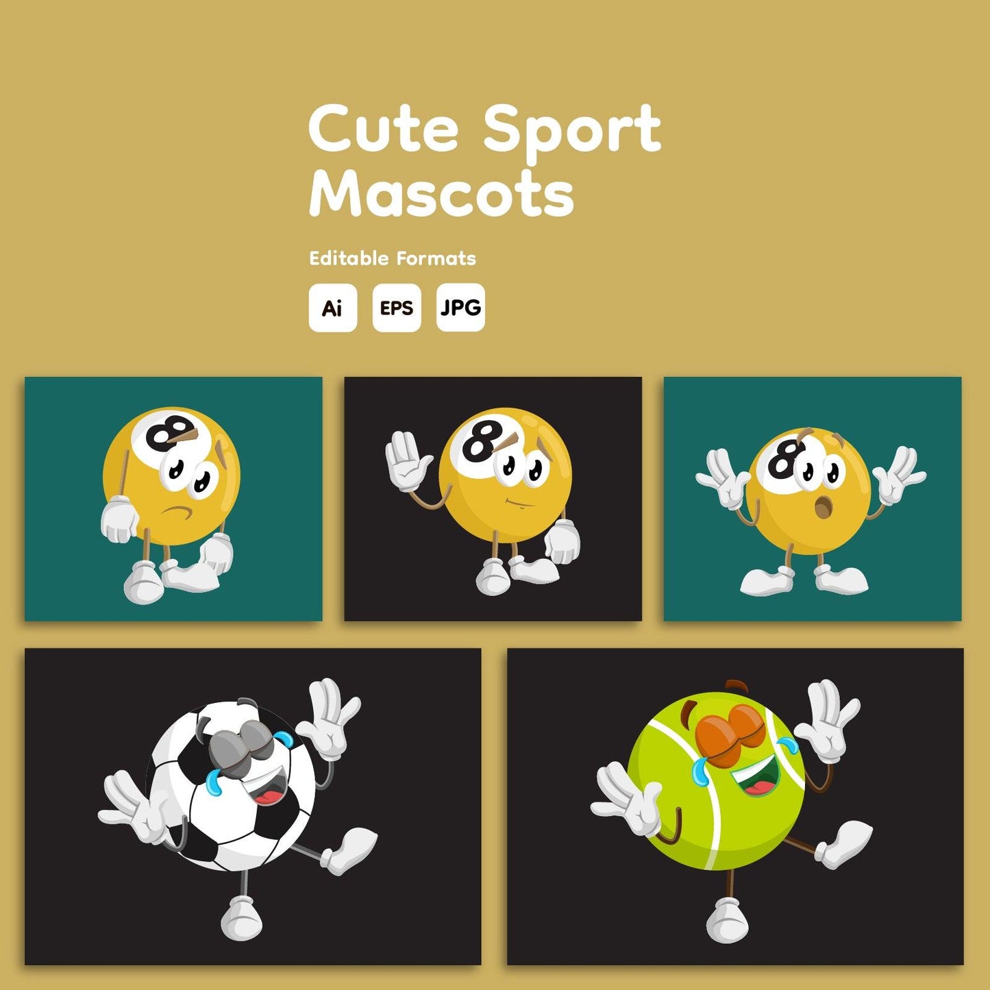 Cute Sport Mascot Bundel Vol. 2