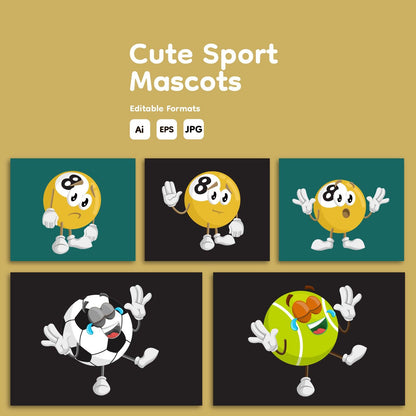 Cute Sport Mascot Bundel Vol. 2