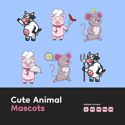 Cute Animal Mascots Bundle