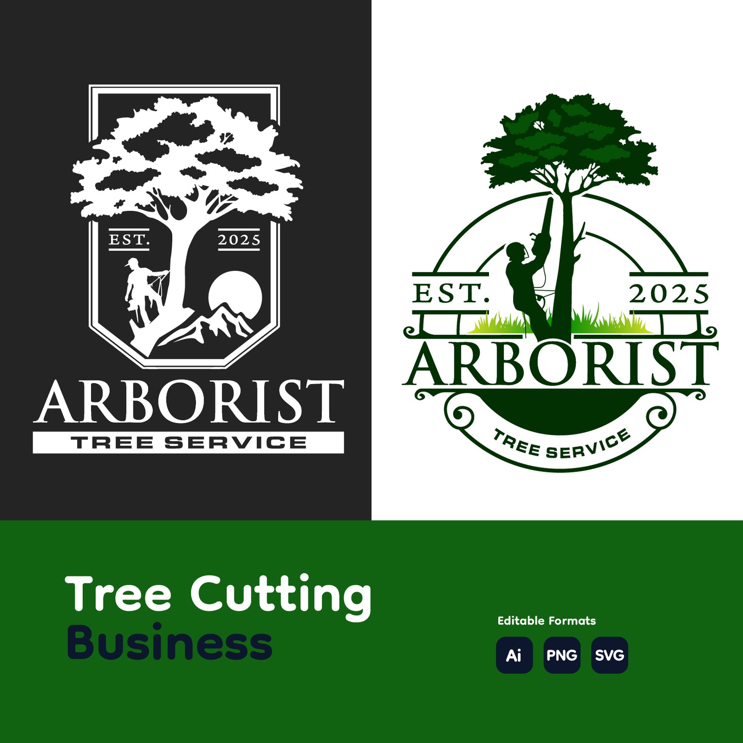 Arborist Tree Cutting Services Logo Bundle