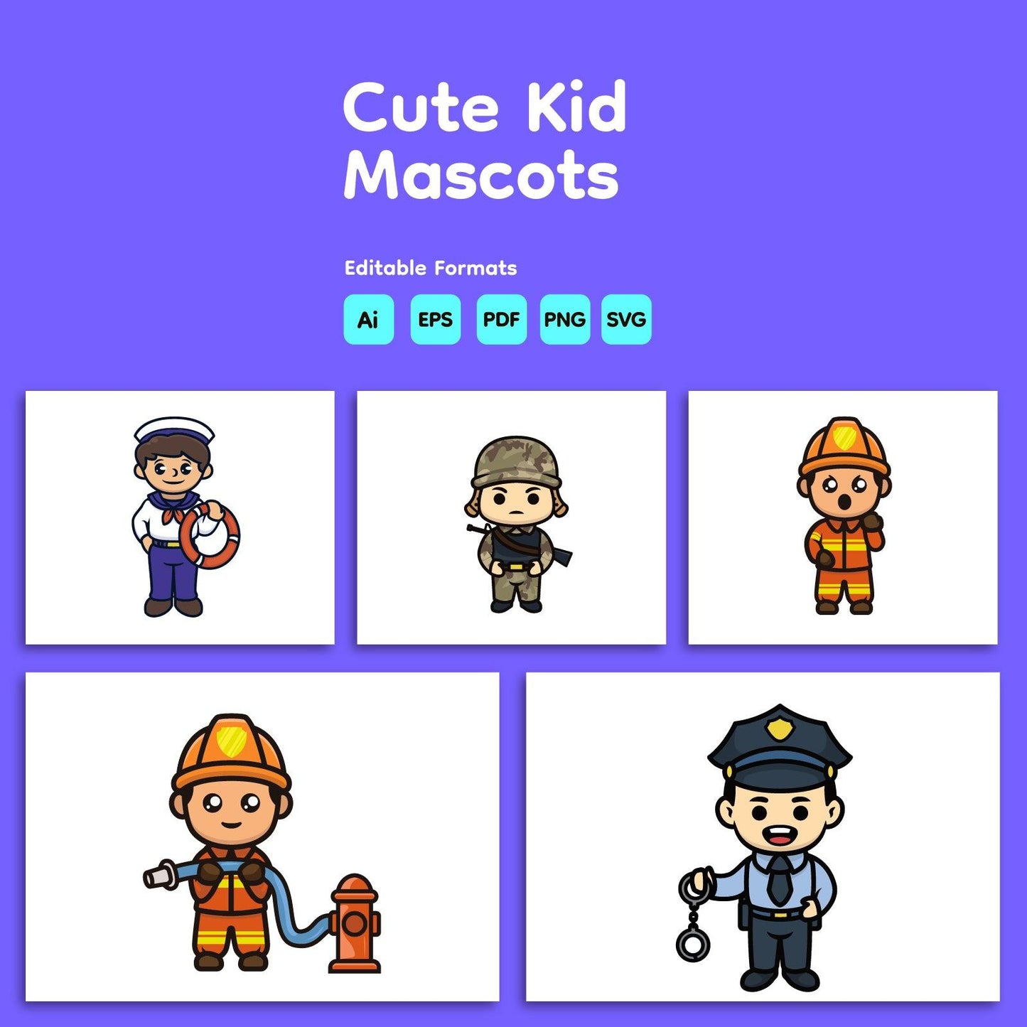 Cute Kids Mascots - Volume 3