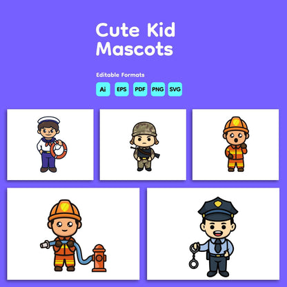Cute Kids Mascots - Volume 3