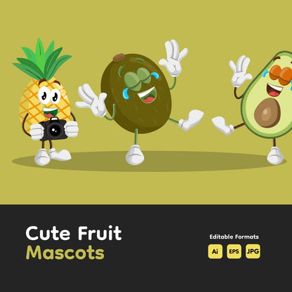 Cute Fruit Mascots Bundle - Volume 3
