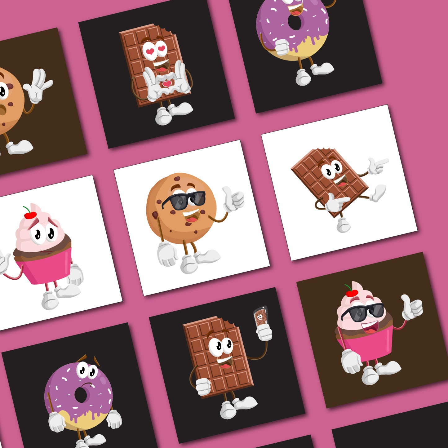 Cute Dessert Mascots Illustration Bundle