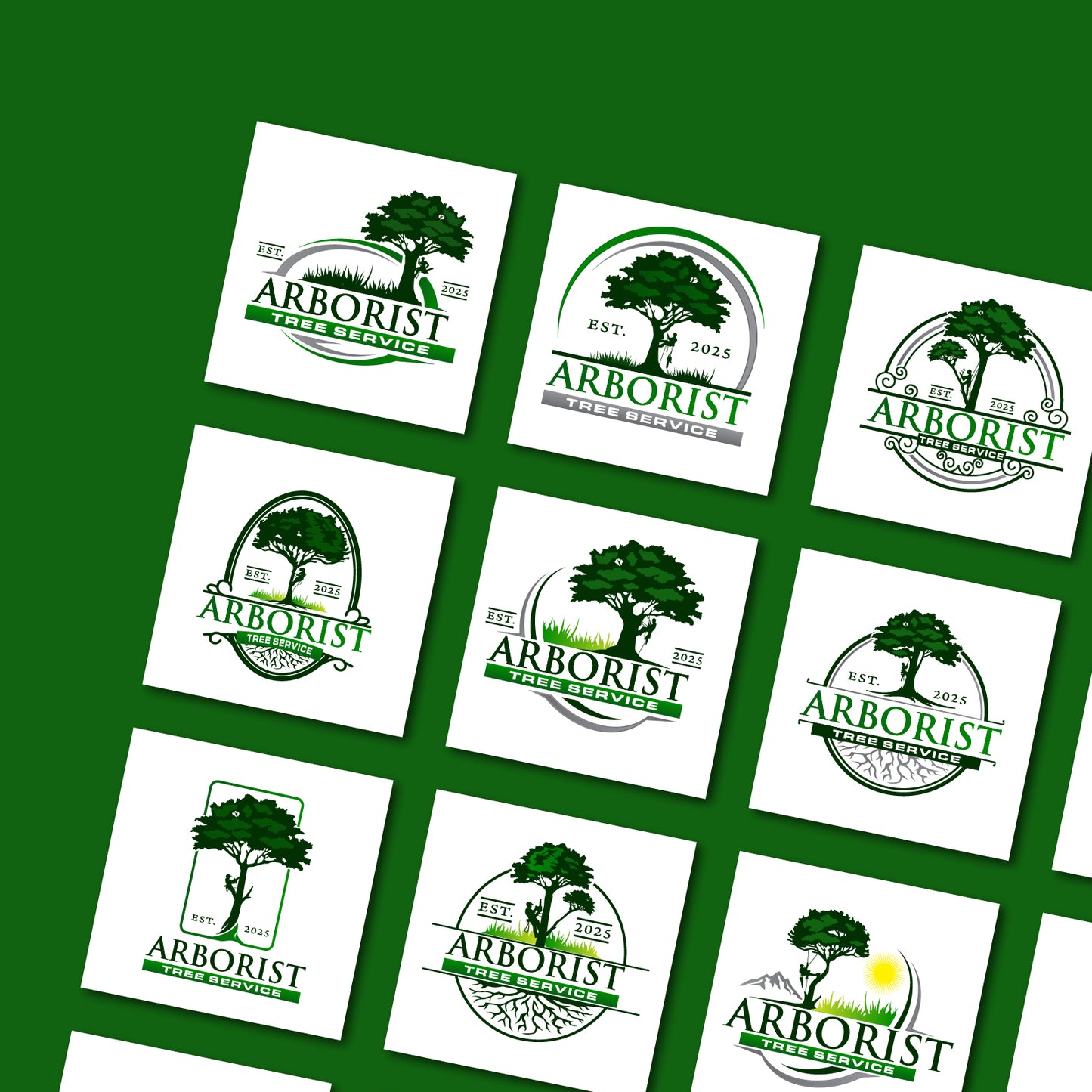 Arborist Tree Cutting Services Logo Bundle