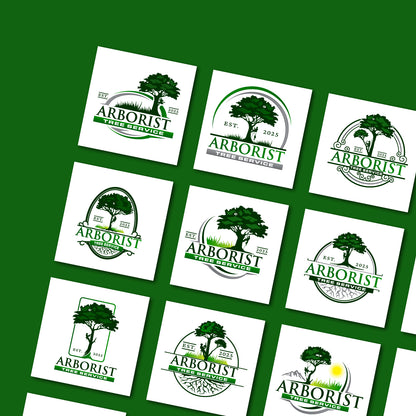 Arborist Tree Cutting Services Logo Bundle