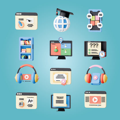 E-Learning 3d Icons Pack