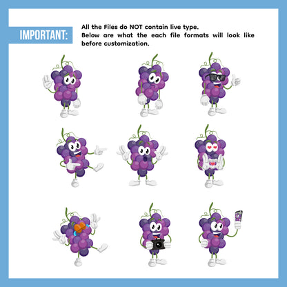 Cute Fruit Mascots Bundle - Volume 1