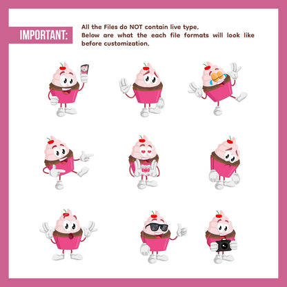 Cute Dessert Mascots Illustration Bundle