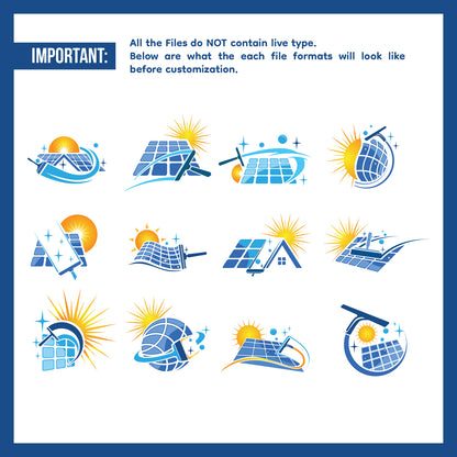 Solar House Repair Logo Bundle