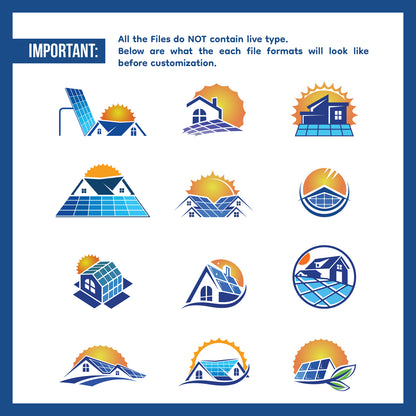 Solar House Repair Logo Bundle